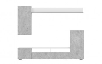 Мебель для гостиной МГС 4 (Белый/Цемент светлый) в Рубцовске - rubcovsk.mebel54.com | фото