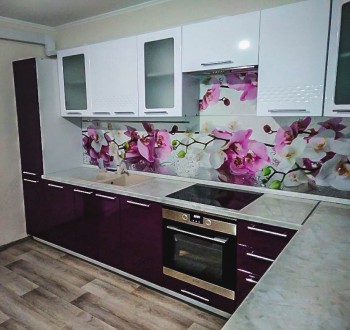 Модульная кухня Капля 2,9 м (Кофе с молоком глянец/Серый) в Рубцовске - rubcovsk.mebel54.com | фото