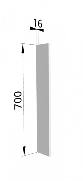 Панель торцевая (для шкафа верхнего торцевого высотой 700 мм) ПТ 400 Мелисса (Белый скин) в Рубцовске - rubcovsk.mebel54.com | фото