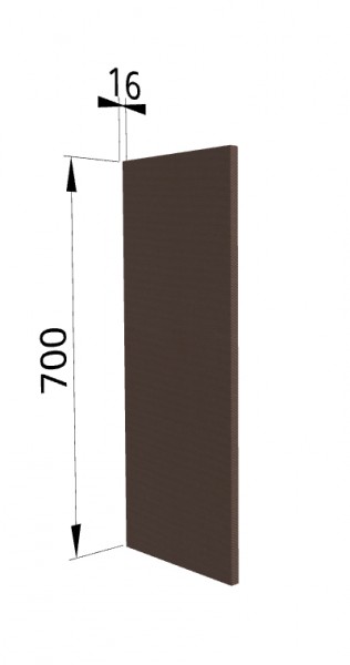Панель торцевая П Квадро (для шкафа верхнего) Шоколад кожа в Рубцовске - rubcovsk.mebel54.com | фото