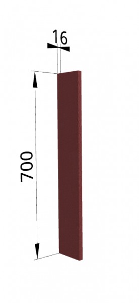 Панель торцевая ПТ 400 Квадро (для шкафа торцевого верхнего) Красная кожа в Рубцовске - rubcovsk.mebel54.com | фото