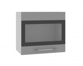 Ройс ВПГСФ 500 Шкаф верхний горизонтальный со стеклом с фотопечатью высокий (Грей софт/корпус Серый) в Рубцовске - rubcovsk.mebel54.com | фото