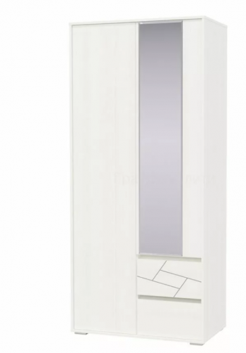 Шкаф 2-х дверный с ящиками Аделина 1000 Рамух белый в Рубцовске - rubcovsk.mebel54.com | фото