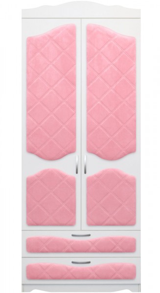 Шкаф 2-х створчатый с ящиками серии Иллюзия 36 Светло-розовый в Рубцовске - rubcovsk.mebel54.com | фото