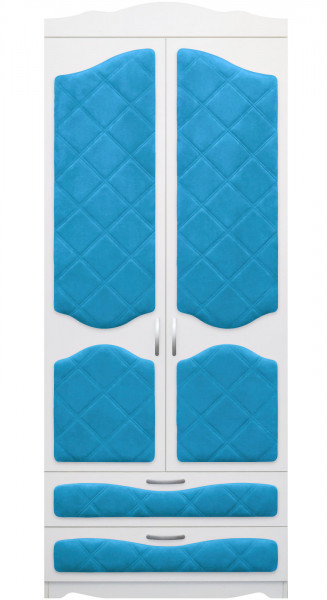 Шкаф 2-х створчатый с ящиками серии Иллюзия 84 Ярко-голубой в Рубцовске - rubcovsk.mebel54.com | фото