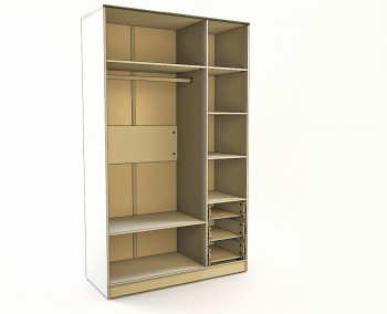 Шкаф 3-х створчатый с ящиками Клаксон (Бежевый/корпус Клен) в Рубцовске - rubcovsk.mebel54.com | фото
