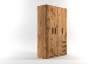 Шкаф 3-х створчатый с ящиками Шервуд (Дуб Вотан) в Рубцовске - rubcovsk.mebel54.com | фото