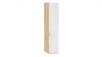 Шкаф для белья с 1 глухой дверью «Эмбер» Яблоня Беллуно/Белый глянец в Рубцовске - rubcovsk.mebel54.com | фото