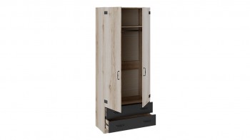 Шкаф для одежды комбинированный «Окланд» (Фон Черный/Дуб Делано) в Рубцовске - rubcovsk.mebel54.com | фото