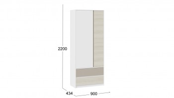 Шкаф для одежды комбинированный «Сканди» Дуб Гарден/Белый/Глиняный серый в Рубцовске - rubcovsk.mebel54.com | фото