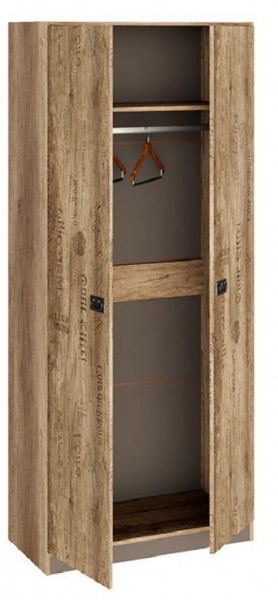 Шкаф для одежды «Пилигрим» (Дуб Каньон светлый, Фон серый) в Рубцовске - rubcovsk.mebel54.com | фото