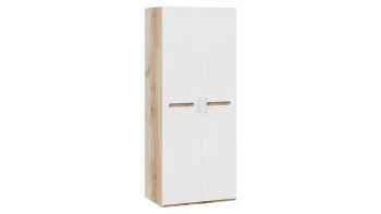 Шкаф для одежды с 2-мя дверями «Фьюжн» Дуб Делано/Белый глянец в Рубцовске - rubcovsk.mebel54.com | фото