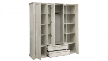 Шкаф для одежды "Сохо" (бетон пайн белый/2 ящика/зеркало) в Рубцовске - rubcovsk.mebel54.com | фото