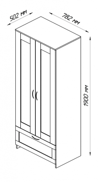 Шкаф двухдверный Сириус с 1 ящиком белый в Рубцовске - rubcovsk.mebel54.com | фото