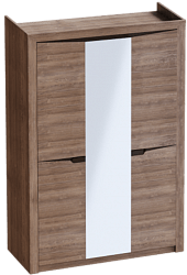 Шкаф трехдверный Соренто Дуб стирлинг/Кофе структурный матовый в Рубцовске - rubcovsk.mebel54.com | фото