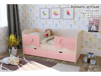 Соня Кровать детская 2 ящика 1.6 Розовый глянец в Рубцовске - rubcovsk.mebel54.com | фото