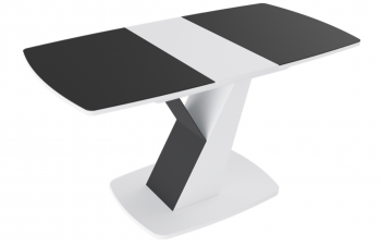 Стол обеденный «Гарда» Тип 1 (Белый/Стекло матовое черный графит) в Рубцовске - rubcovsk.mebel54.com | фото
