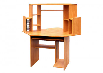 Угловой компьютерный стол (Вишня Оксфорд) в Рубцовске - rubcovsk.mebel54.com | фото