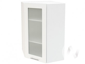 Угловой шкаф со стеклом Валерия-М ШВУС-599 (Белый глянец/Белый/верхний/высокий) в Рубцовске - rubcovsk.mebel54.com | фото
