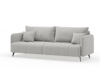 Валериан диван трёхместный прямой Светло-серый, ткань RICO FLEX 108 в Рубцовске - rubcovsk.mebel54.com | фото